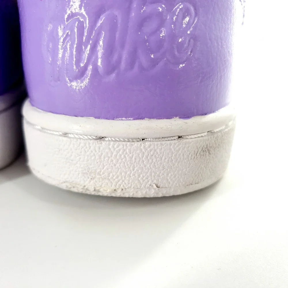 Nike Ebernon Low Shoes Womens 6.5 White & Purple Custom Painted AQ1779-100